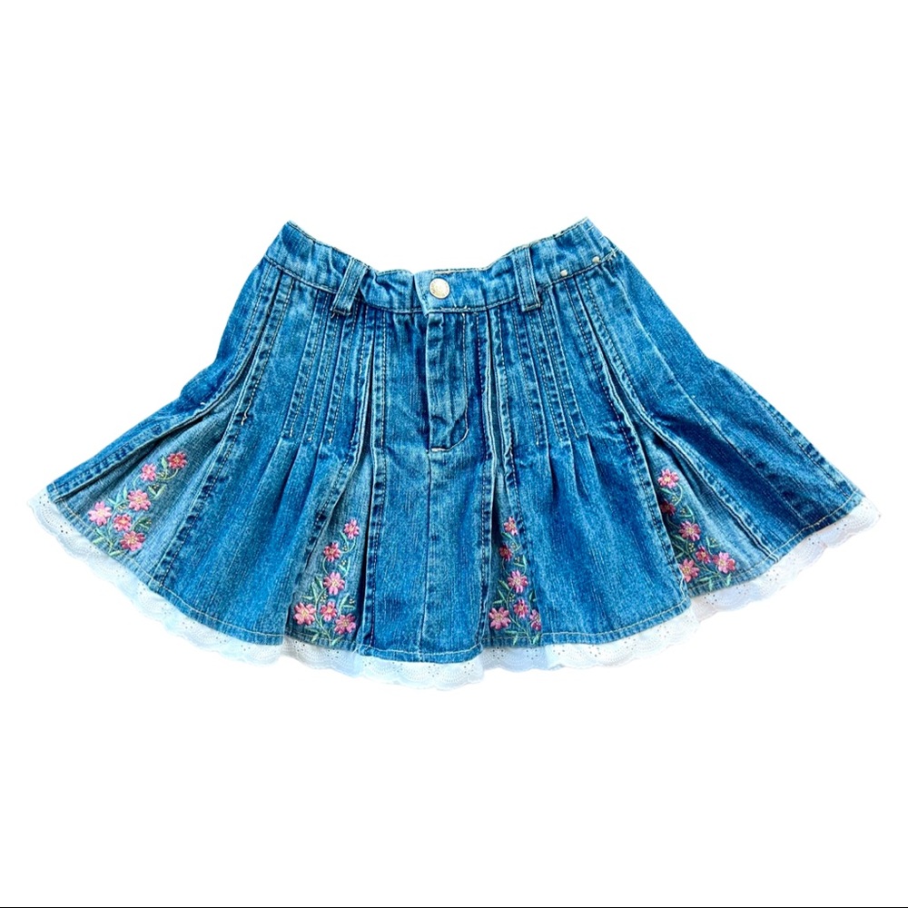 Vintage Faded Glory pleated denim skirt